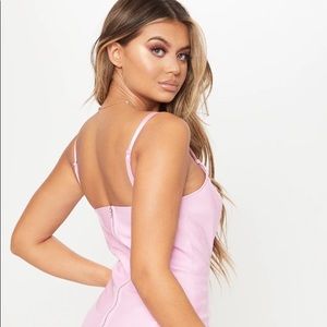 Pretty Little Thing Pink Faux Latex Dress